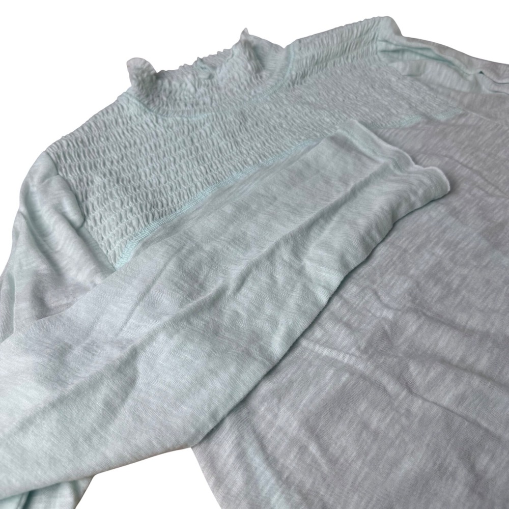 We The Free‎ Mock Neck Womens Smoked Henley Size Lg Bohemian Lightweight Casual